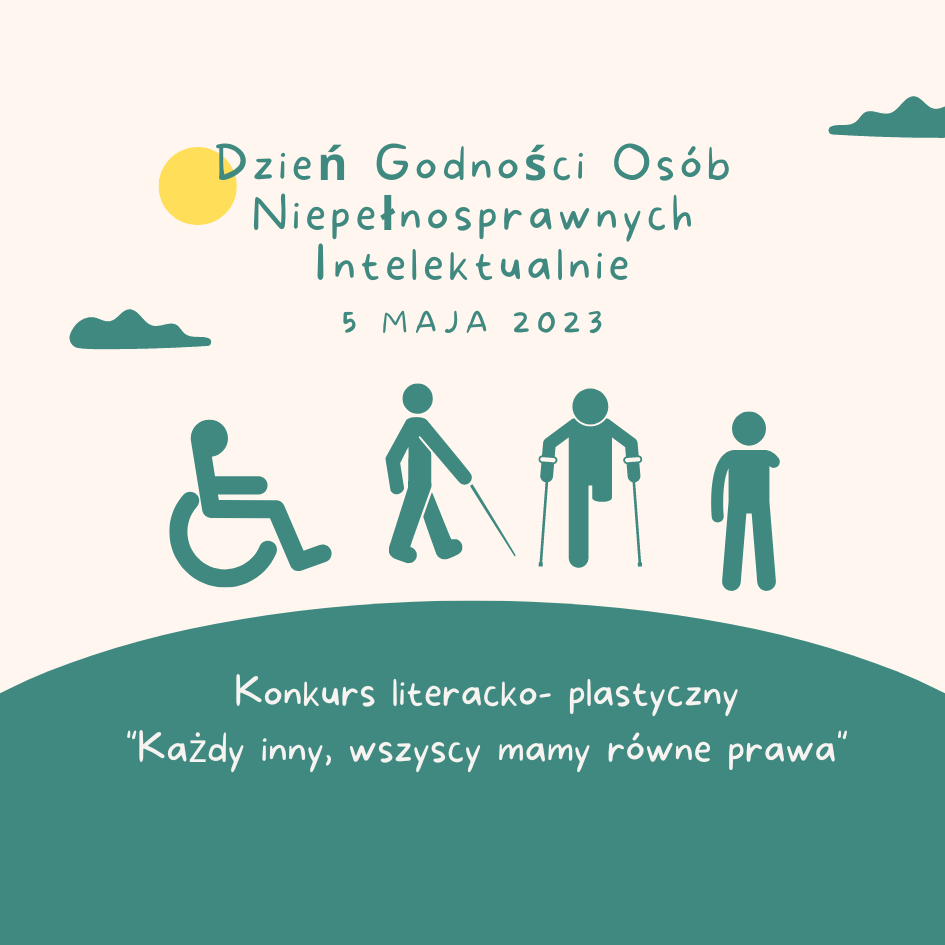 plakat dzień godności osób niepełnosprawnych intelektualnie 5 maja konkurs literacko plastyczny