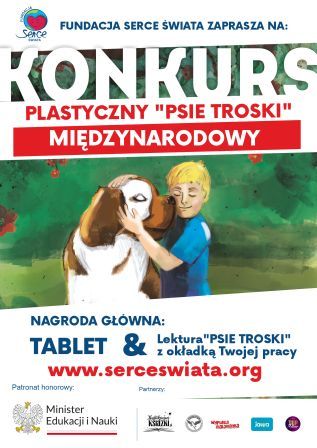 plakat informujący o konkursie psie troski