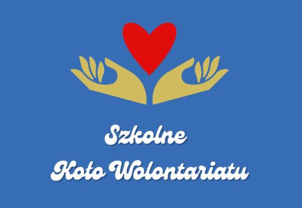 grafika serce nad dłońmi na dole napis szkolne koło wolontariatu