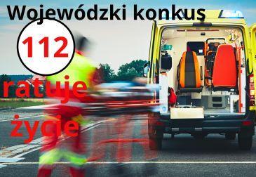 zdjęcie karetka ratownik napis wojewódzki konkurs 112 ratuje życie