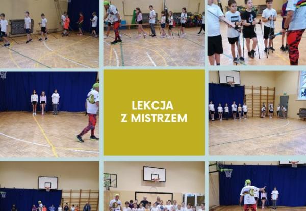 kolaż zdjęć dzieci na zajęciach sportowych