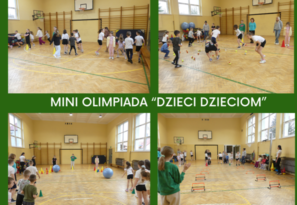 kolaż zdjęć dzieci na zawodach sportowych