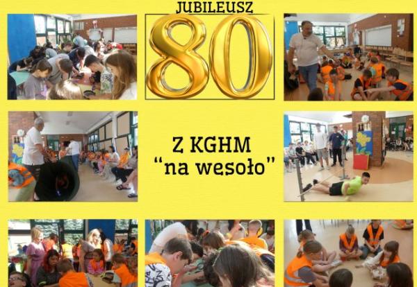 kolaż zdjęć uczniów i wolontariuszy  KGHM