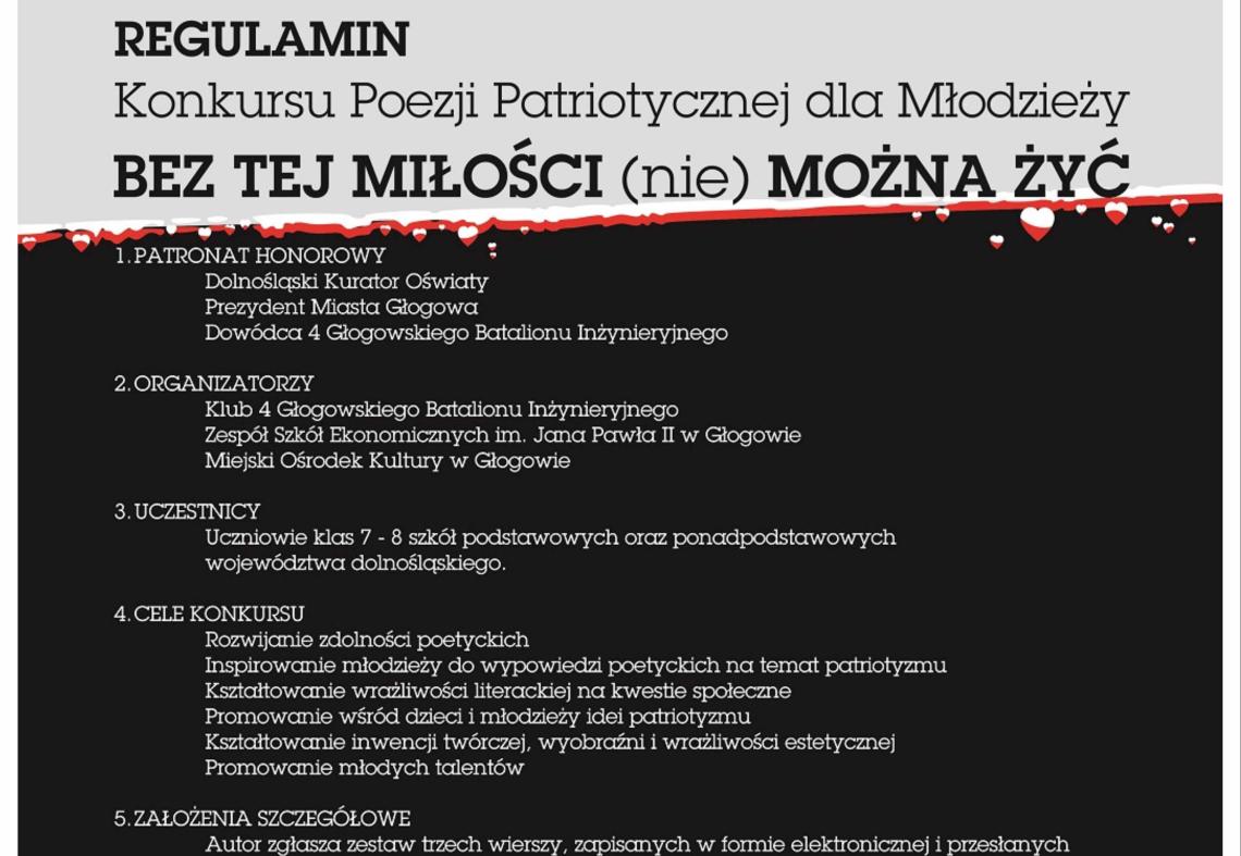 Konkurs Poezji Patriotycznej dla młodzieży