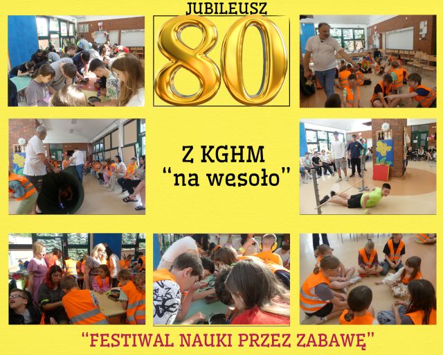 kolaż zdjęć uczni&oacute;w i wolontariuszy  KGHM