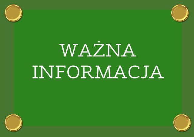 grafika z napisem ważna informacja