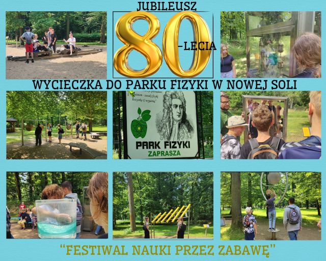 uczniowie na wycieczce szkolnej w Parku Fizyki