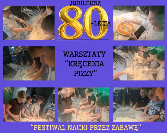 uczniowie uczą sie wyrabić pizzę