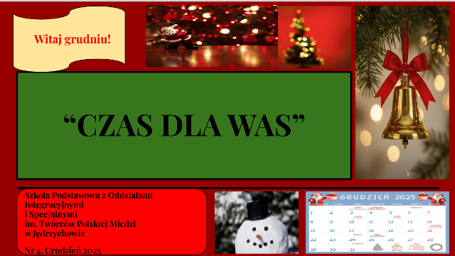 pierwsza strona e-gazetki szkolnej na grudzień