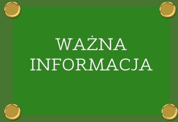 grafika z napisem ważna informacja
