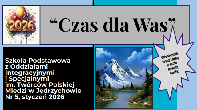 grafika pierwszej strony e-gazetki szkolnej