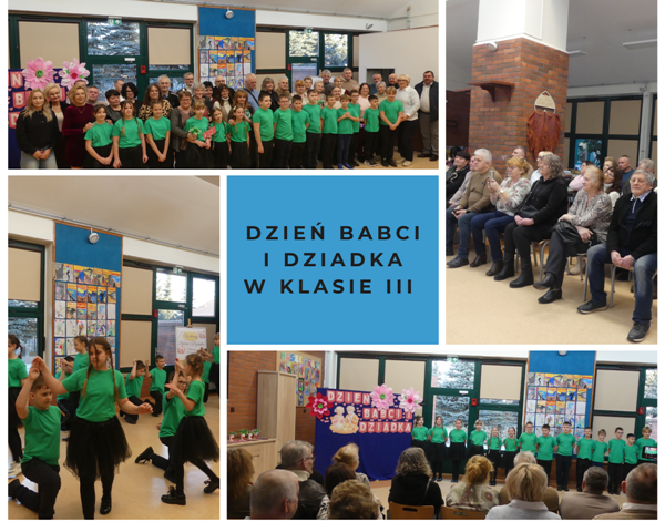 uczniowie i dziadkowie na uroczystości z okazji Dnia Babci i Dziadka