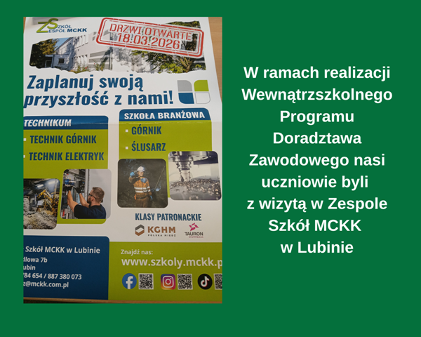 grafika z plakatem dni otwartych w MCKK w Lubinie