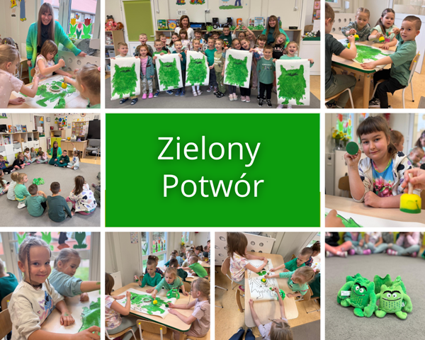 kolaż zdjęć przedszkolak&oacute;w na zajęciach z psychologiem