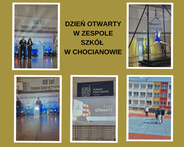 kolaż zdjęć z dni otwartych w Zespole Szk&oacute;ł w Chocianowie