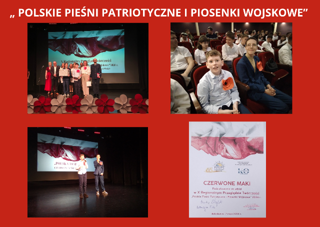 kolaż zdjęć uczni&oacute;w na X REGIONALNYM PRZEGLĄDZIE TW&Oacute;RCZOŚCI