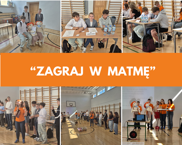 kolaż zdjęć uczni&oacute;w na konkursie matematycznym w szkole podstawowej nr 2 w Polkowicach