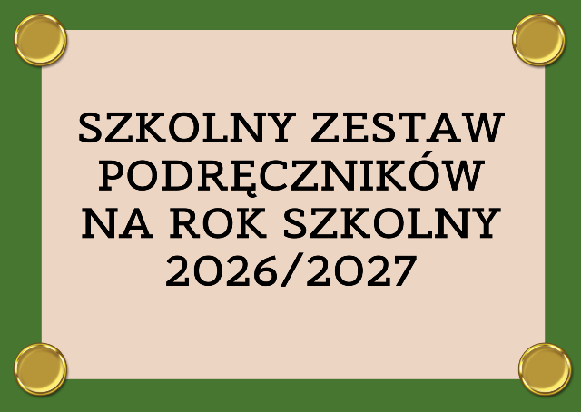 GRAFIKA Z NAPISEM SZKOLNY ZESTAW PODRECZNIK&Oacute;W NA ROK SZKOLNY 2026/2027