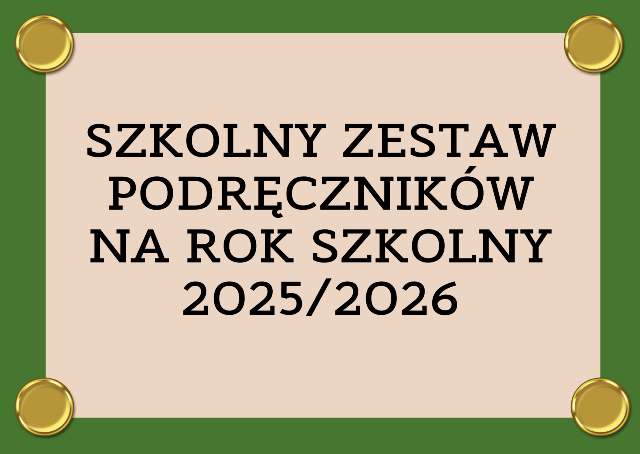 grafika z napisem szkolny zestaw podręcznik&oacute;w na rok szkolny 2025/2026