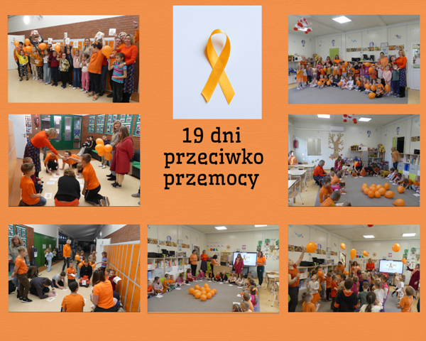 kolaz zdjęć dzieci i nauczycieli podczas kampanii