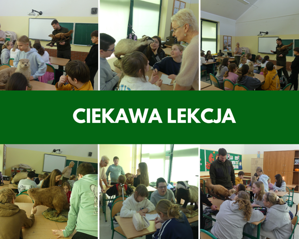 uczniowie w klasie na zajęciach z leśniczym