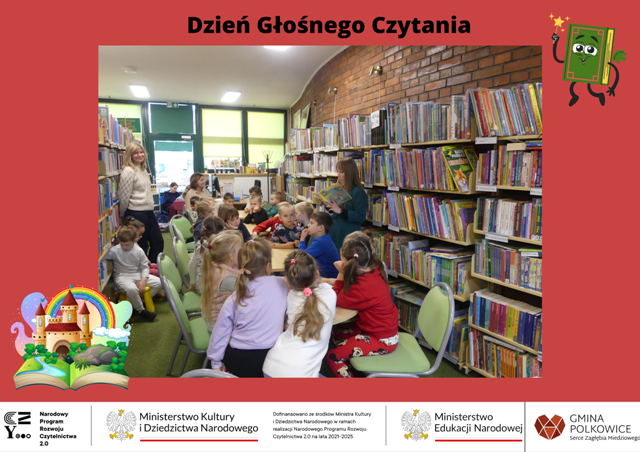 przedszkolaki w bibliotece szkolnej