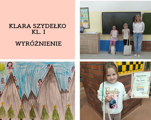 laureatki konkursu z panią od zajęć artystycznych