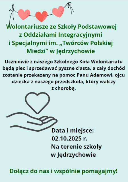 plakat akcji charytatywnej w naszej szkole