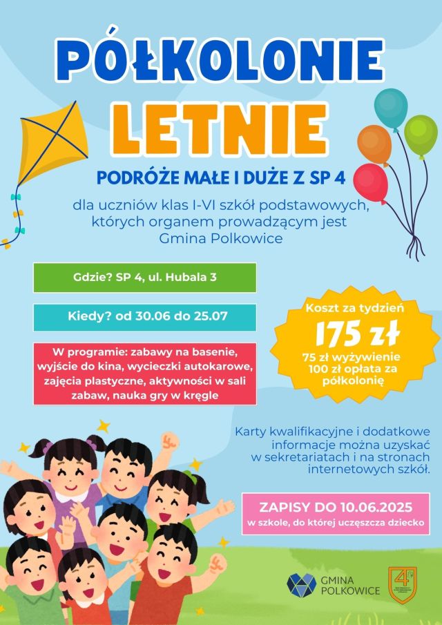 plakat o półkoloniach letnich