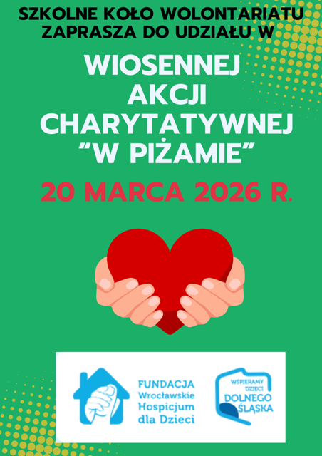 PLAKAT WIOSENNEJ AKCJI CHARYTATYWNEJ W PIŻAMIE