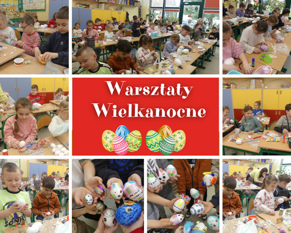 uczniowie w klasie tworzą kolorowe pisanki