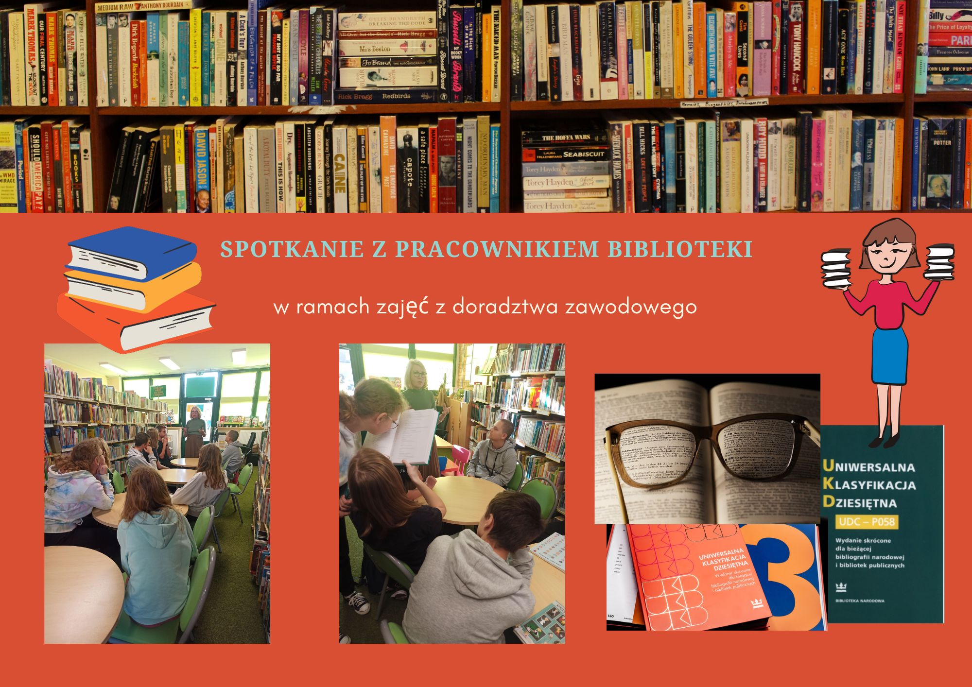 uczniowie w bibliotece szkolnej