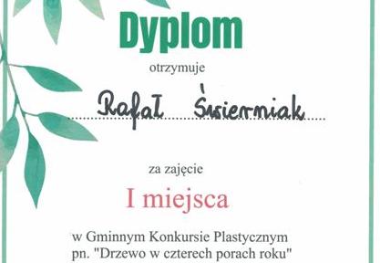 Dyplom Rafała Świerniak