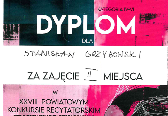 dyplom Stanisława Grzybowskiego