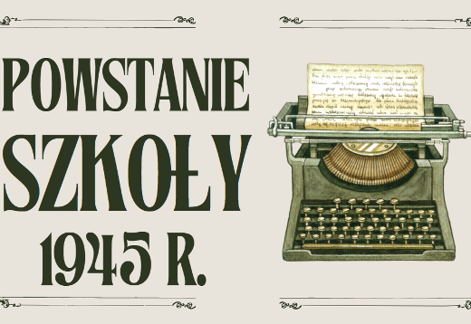 grafika z napisem powstanie szkoły 1945r.