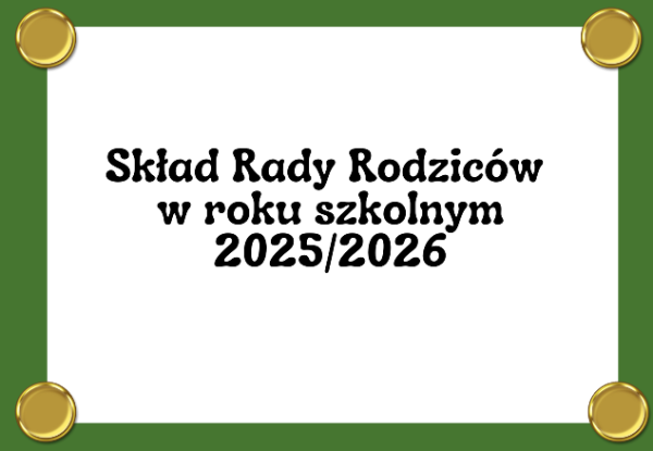 grafika z napisem skład rady rodziców w roku szkolnym 2025/2026