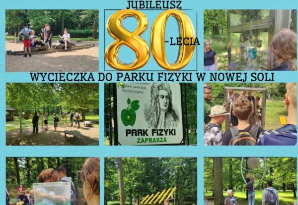 uczniowie na wycieczce szkolnej w Parku Fizyki