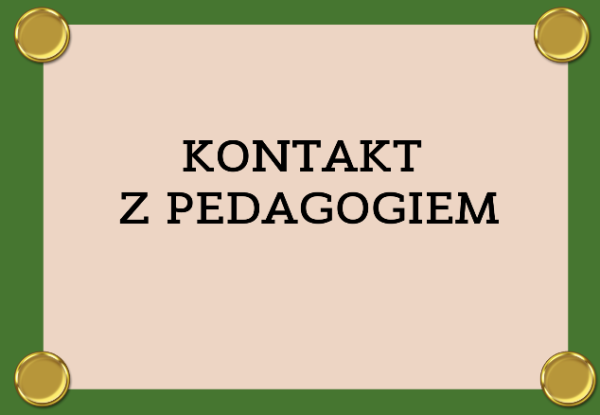 GRAFIKA Z NAPISEM KONTAKT Z PEDAGOGIEM