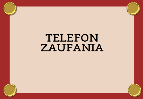 GRAFIKA Z NAPISEM TELEFON ZAUFANIA