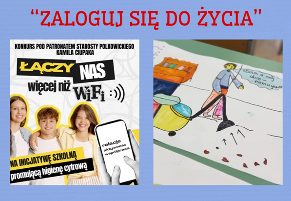 kolaż zdjęć logo projektu i zdjęcie pracy z wystawy