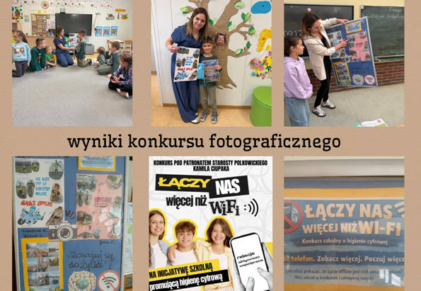 kolaż zdjęć laureatów konkursu i wystawa nagrodzonych prac