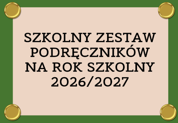 GRAFIKA Z NAPISEM SZKOLNY ZESTAW PODRECZNIKÓW NA ROK SZKOLNY 2026/2027