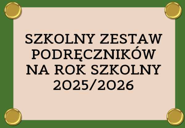grafika z napisem szkolny zestaw podręczników na rok szkolny 2025/2026