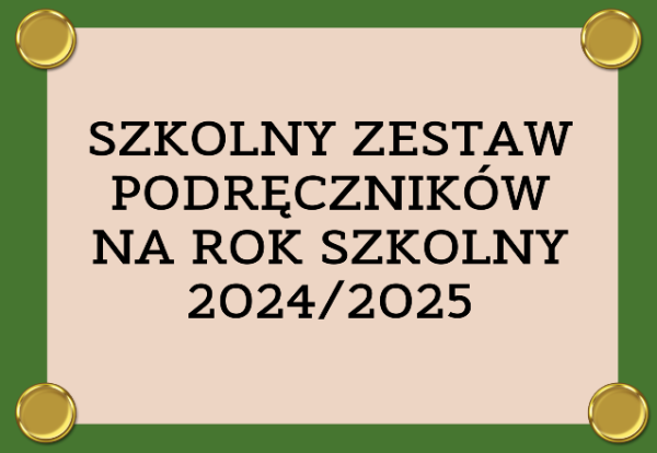 grafika z napisem szkolny zestaw podręczników na rok szkolny 2024/2025
