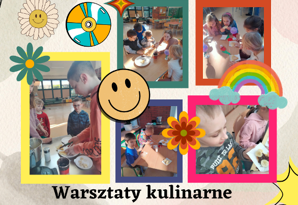 kolaż zdjęć dzieci w świetlicy szkolnej na warsztatach kulinarnych