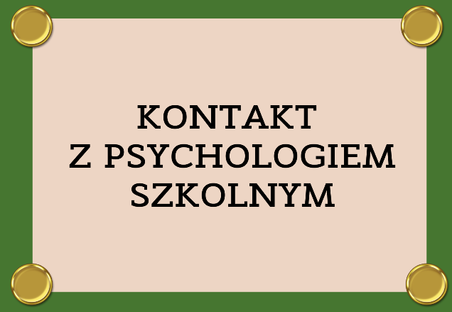 GRAFIKA Z NAPISEM KONTAKT Z PSYCHOLOGIEM SZKOLNYM