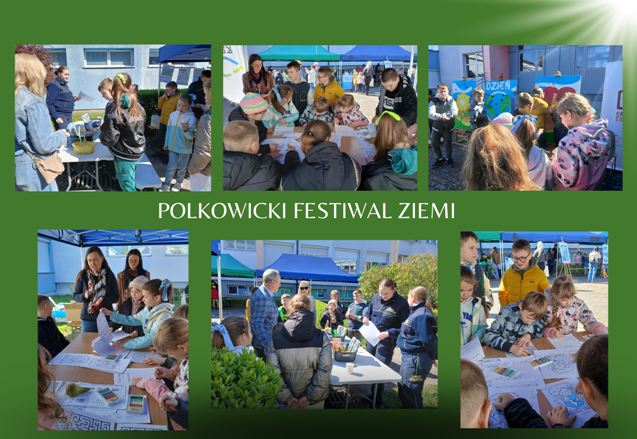 dzieci na warsztatach ekologicznych na boisku szkolnym