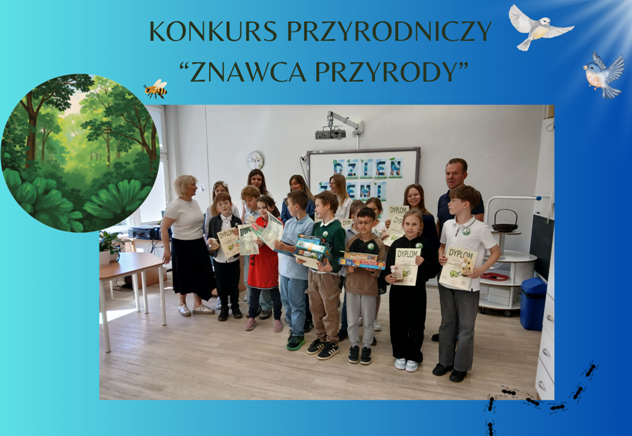 Zdjęcie laureatów i uczestników konkursu znawca przyrody