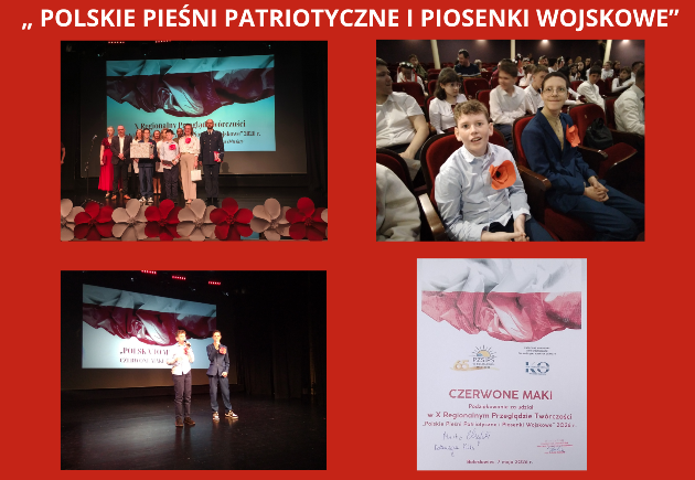 kolaż zdjęć uczniów na X REGIONALNYM PRZEGLĄDZIE TWÓRCZOŚCI