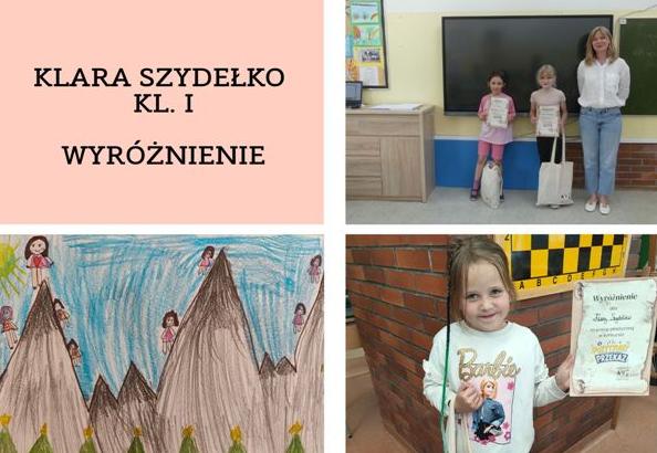laureatki konkursu z panią od zajęć artystycznych